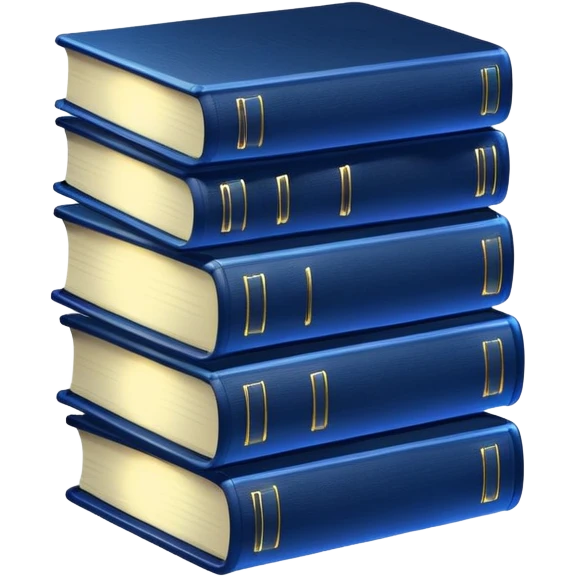 3 neon dark blue books emoji