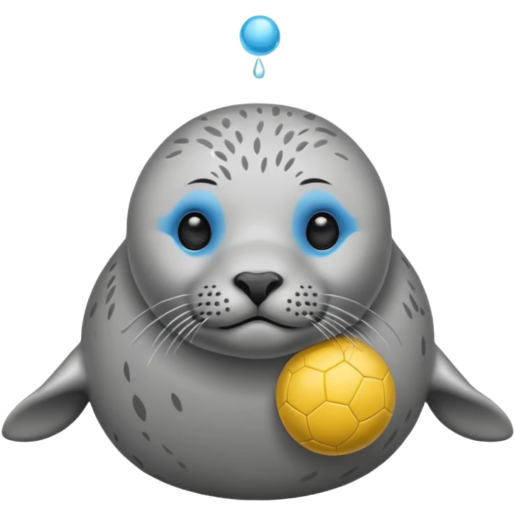 grey seal with a ball on its nose emoji
