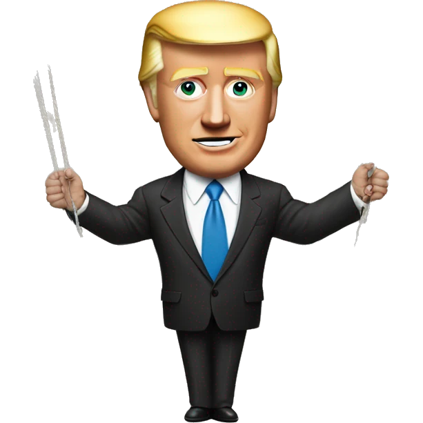 Elon hold Strings  Marionette Trump emoji