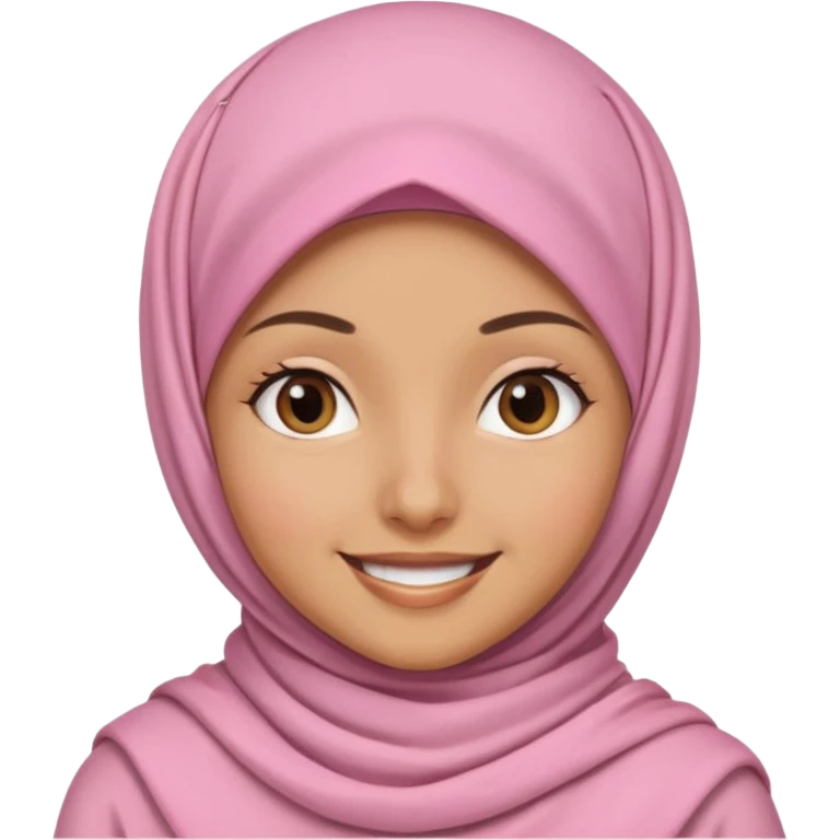 بنت ذات بشره حنطيه محجبه لابسه وردي فاتح emoji