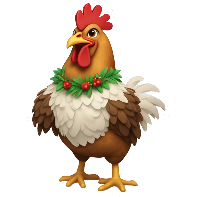 Moana’s chicken in Santa’s clothes  emoji