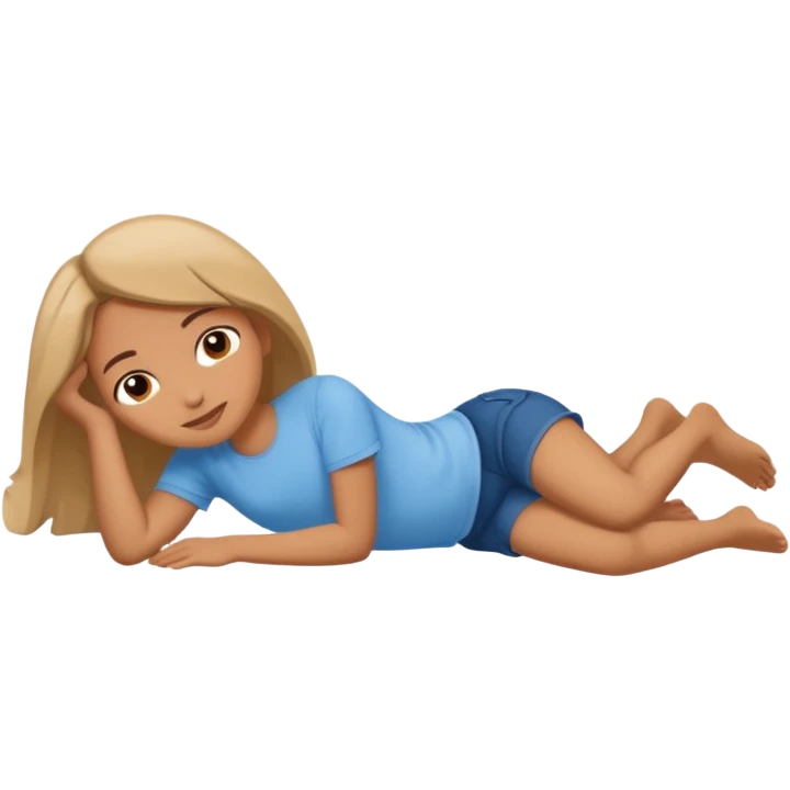 person lying down flat on the ground, simple and clear emoji