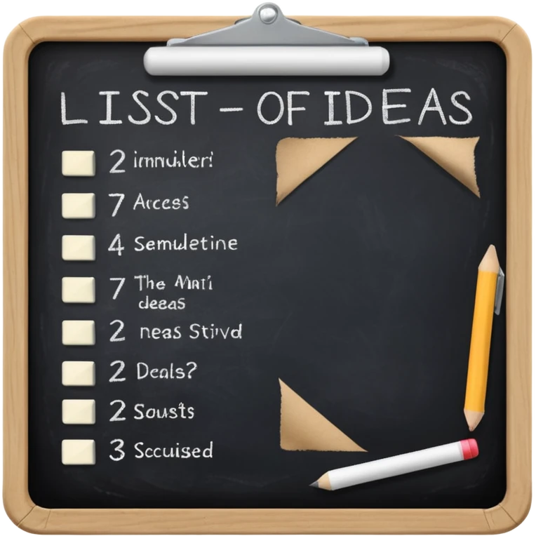 brain dump list in a chalk board emoji