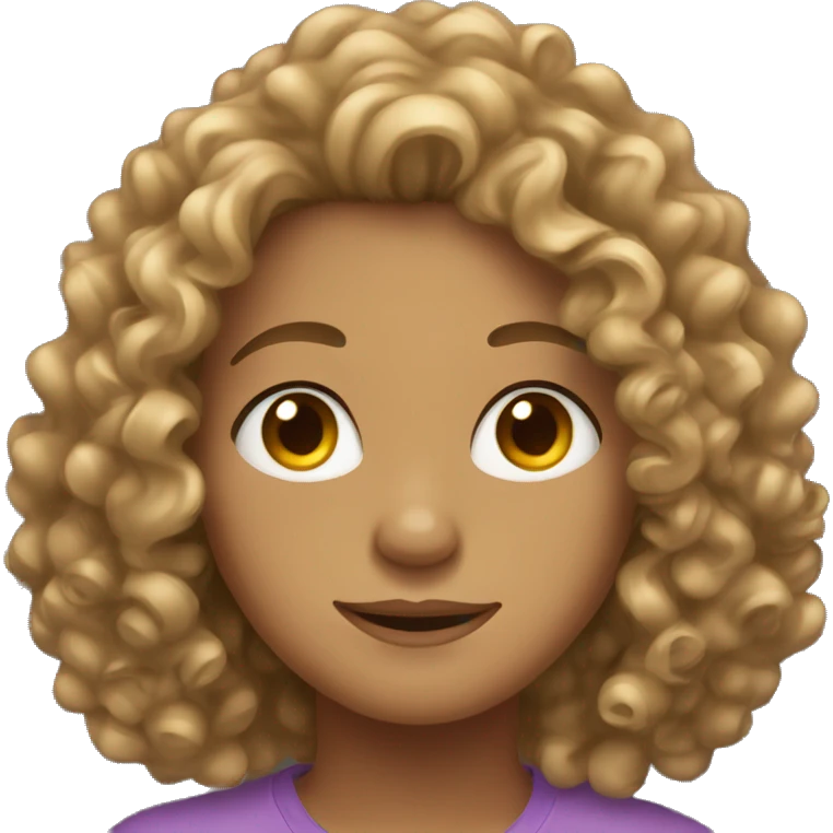 Tan curly hair teen emoji