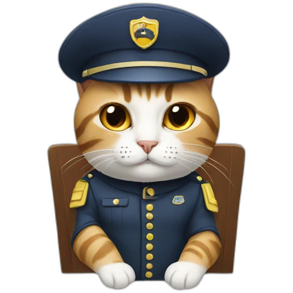 cat with Seat uniform emoji