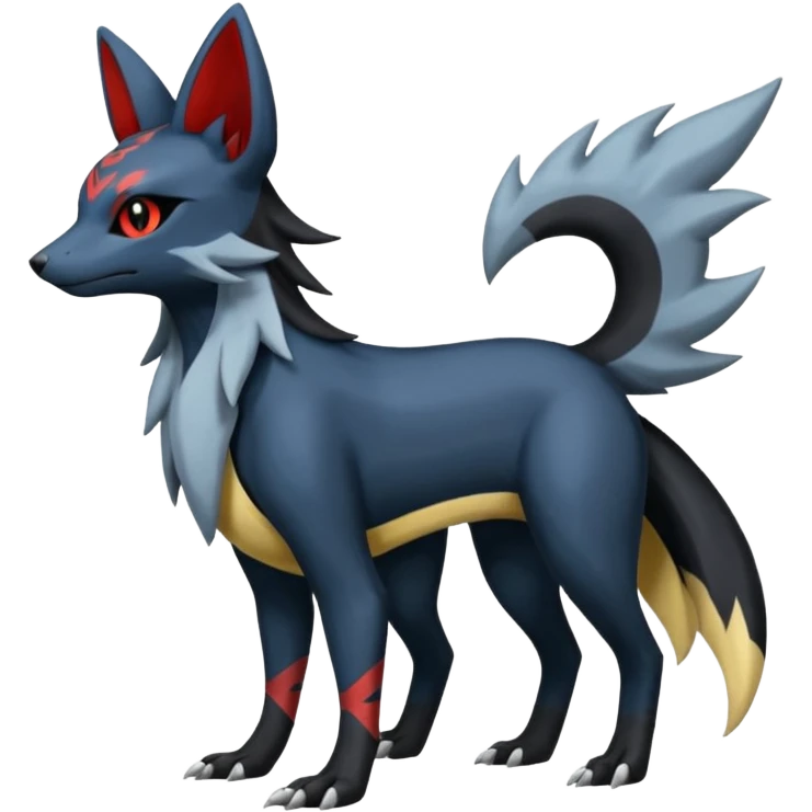 Salandit-Zorua-Nargacuga-Umbreon-Silvally-fusion (full body) emoji