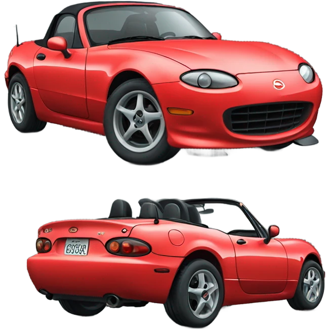 red 1990 miata with pop up headlights emoji