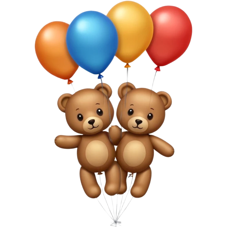 brown Satine bears in balloons  emoji