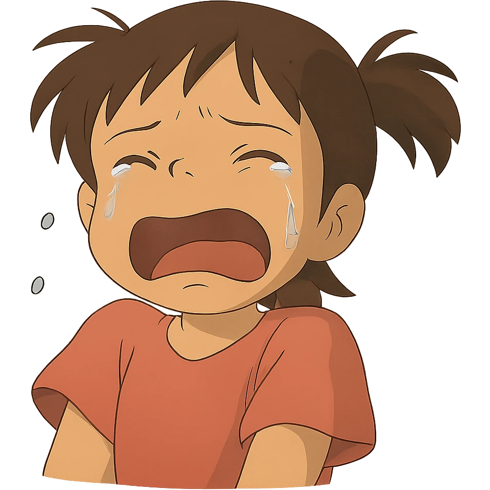 ghibli style crying girl emoji