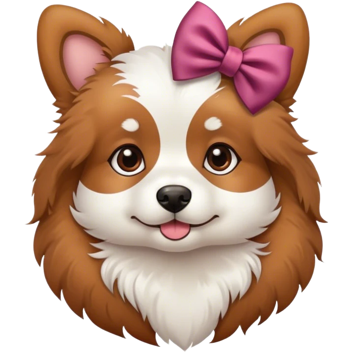 cute dog with bow emoji