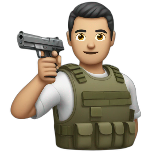 Man using gun emoji
