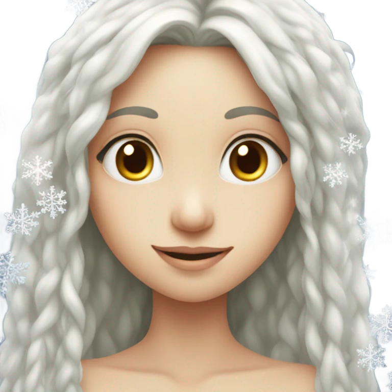 Snowflake, fairy, girl, long hair emoji