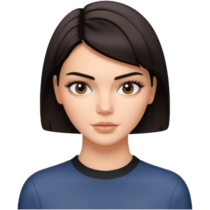 Kendall Jenner emoji wuth short haircut emoji