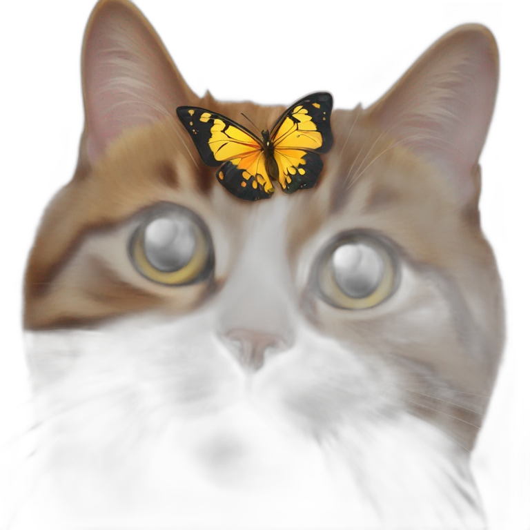Butterfly on a cat's nose emoji