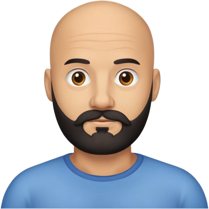 Un papa chauve avec une barbe noir  emoji