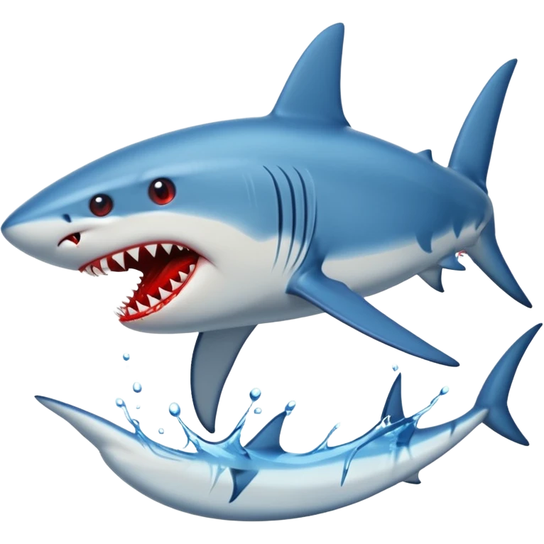 blue Shark attack efferct with blood emoji