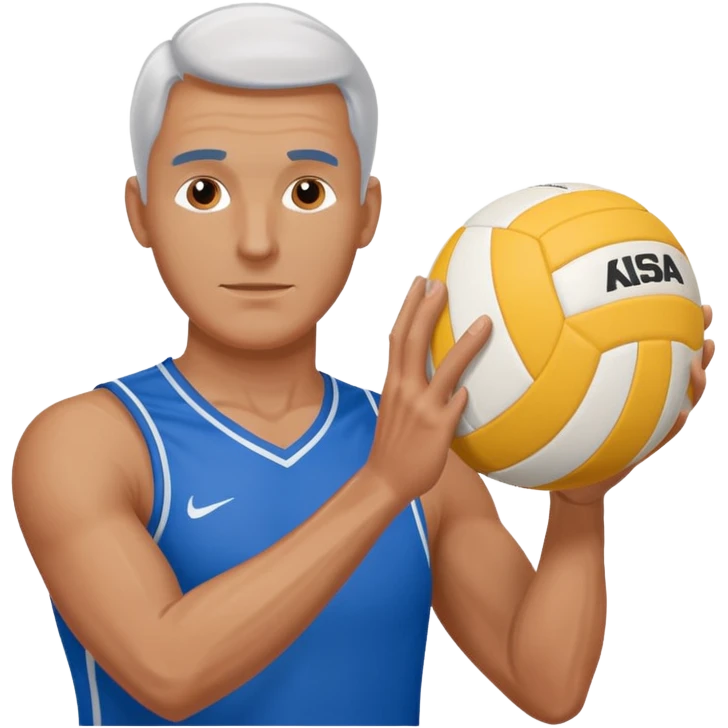 volleyball player, man, Charles Kiraly with volleyball ball emoji