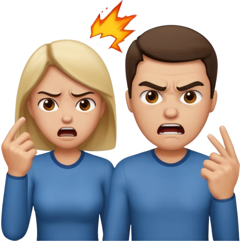 A couple getting divorced and arguing emoji