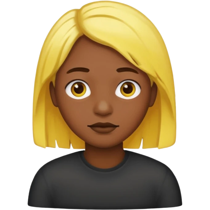 poor black person with yellow hair emoji