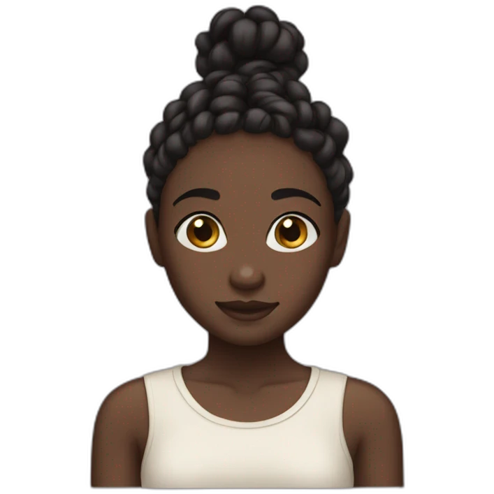 Dark skinned girl with little braids emoji