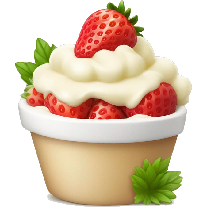 Fresas con crema blanca  emoji