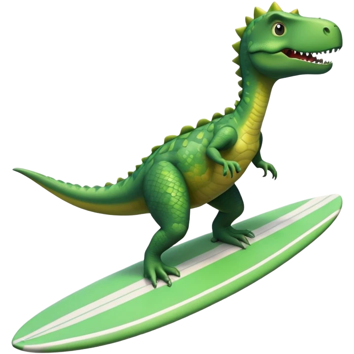 dinosaur riding a surf board emoji
