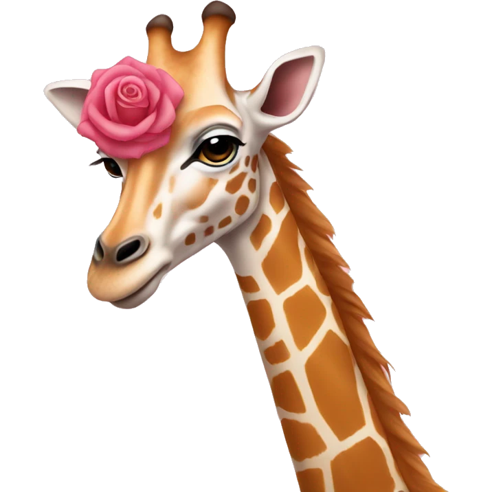 Une girafe rose emoji