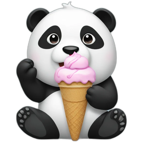 Panda eating ice cream emoji