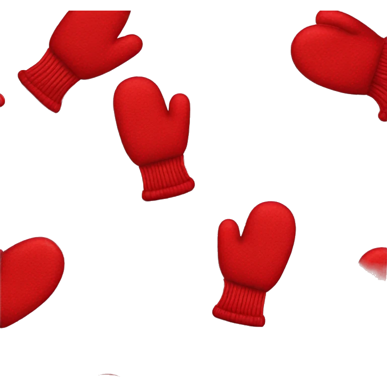 Red mittens in the form of a rose emoji