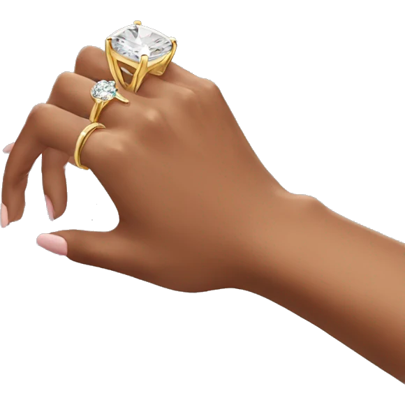 woman's hand with a super expensive ring emoji