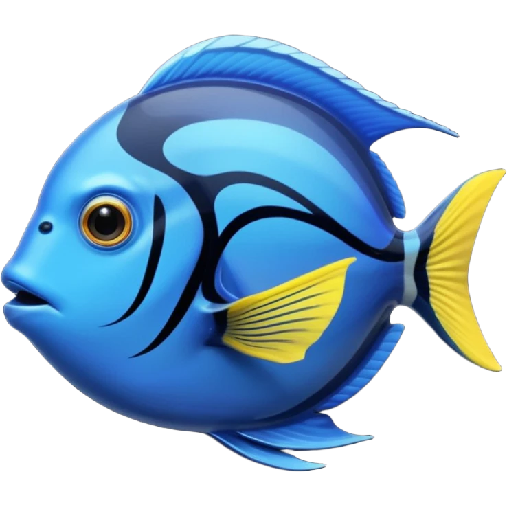 blue tang fish in an aquarium emoji