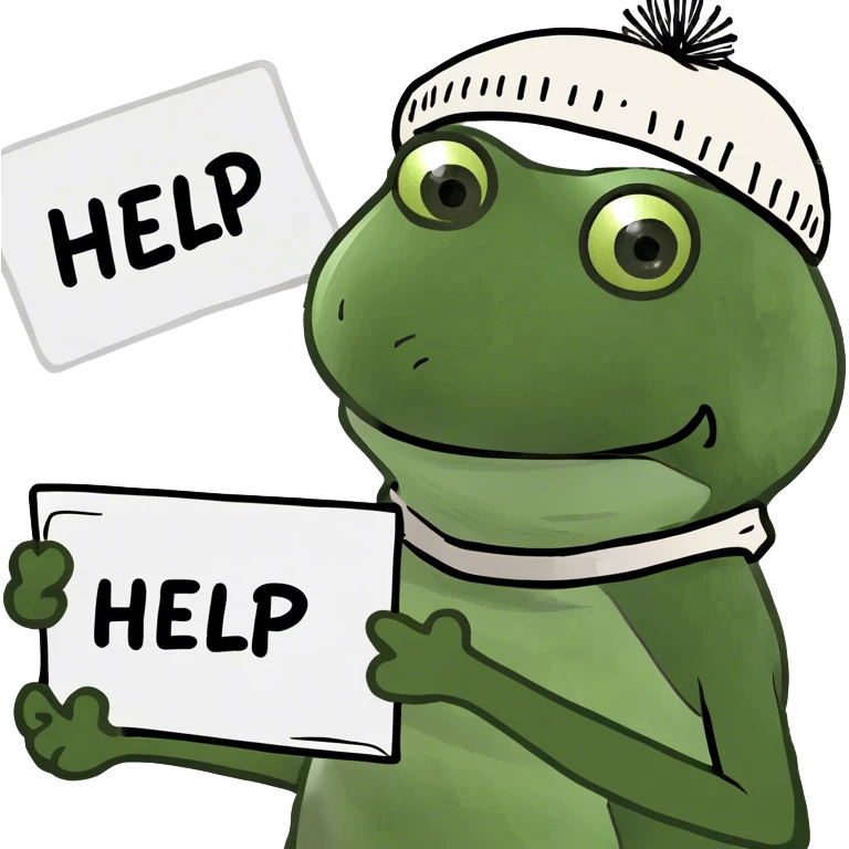 degen poor homeless frog emoji