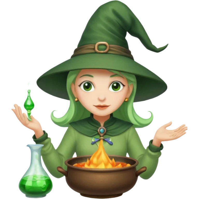 green witch cooking potion emoji