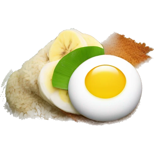 nasi lemak on banana leaf emoji