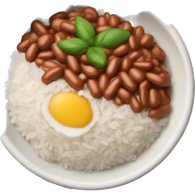 Puerto Rican dish “arroz con habichuelas” which is white rice and beans emoji