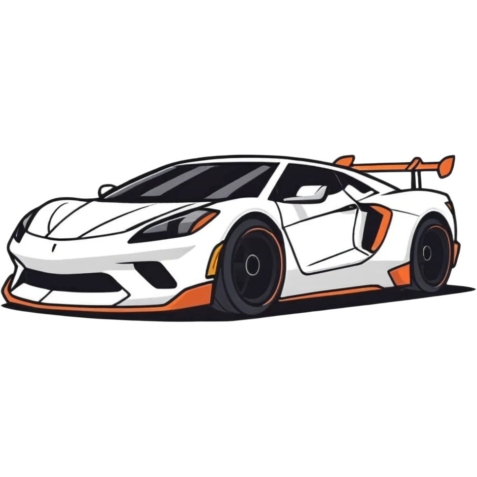 cartoon car with exaggerated power emoji