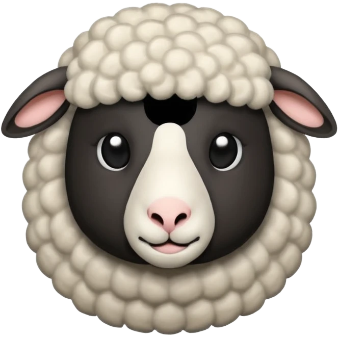 The exact same emoji that iPhone has for the animal sheep, but in color black emoji