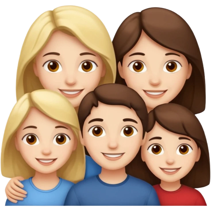 3 sister and a brother Spanish  emoji