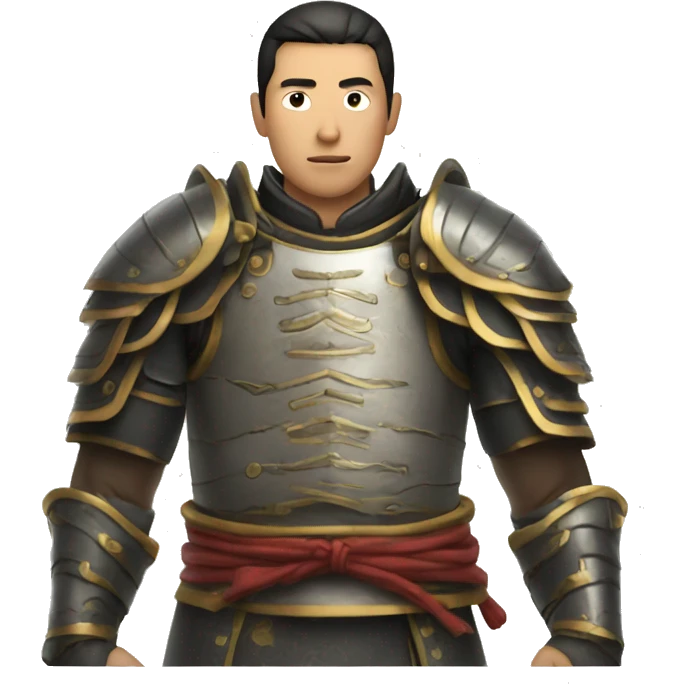The upper body of a man in Chinese armor emoji