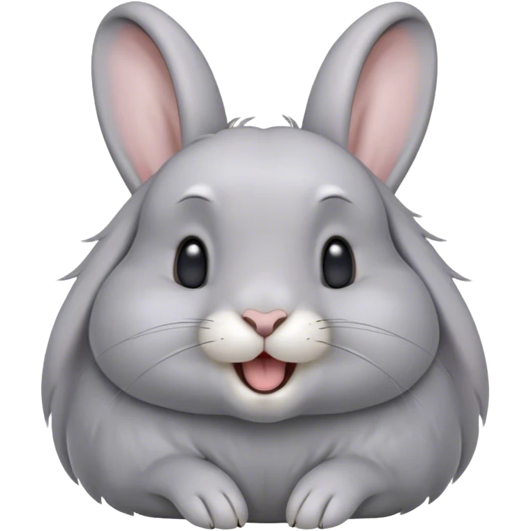 Cinematic Cute Yawning Grey Rabbit Portrait Emoji, Head tilted slightly with a dramatic, wide-open yawn, showcasing a smooth grey fur with a refined finish, floppy ears slightly drooping, round grey eyes barely open in drowsy contentment, Simplified yet irresistibly adorable features, highly detailed, glowing with a soft, cozy glow, high shine, relaxed yet expressive, stylized with a touch of whimsy, bright and endearing, soft glowing outline, capturing the essence of a sleepy yet affectionate bunny, so drowsy it feels like it could stretch out of the screen and curl up for a nap! emoji