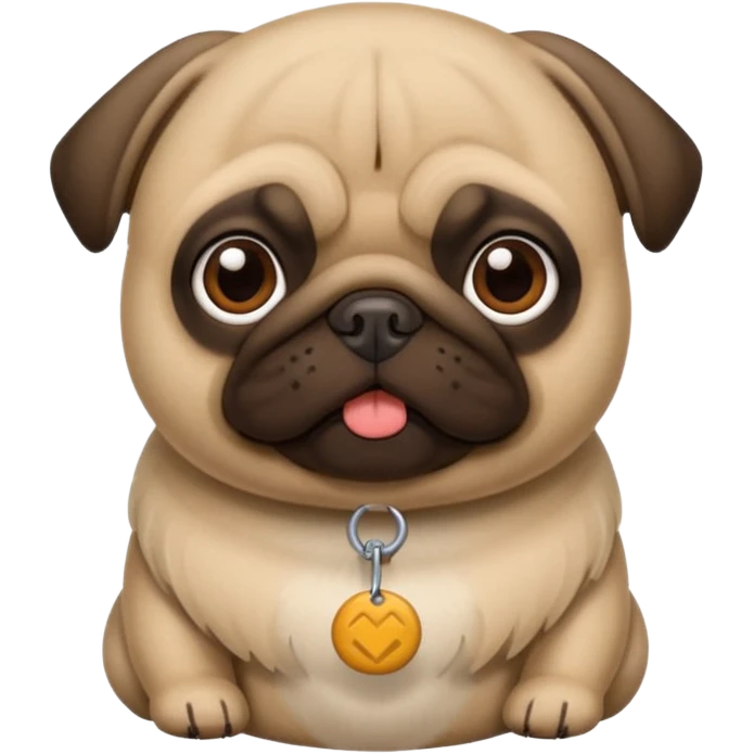 Pug fofo com pote de ração sem nada dentro emoji