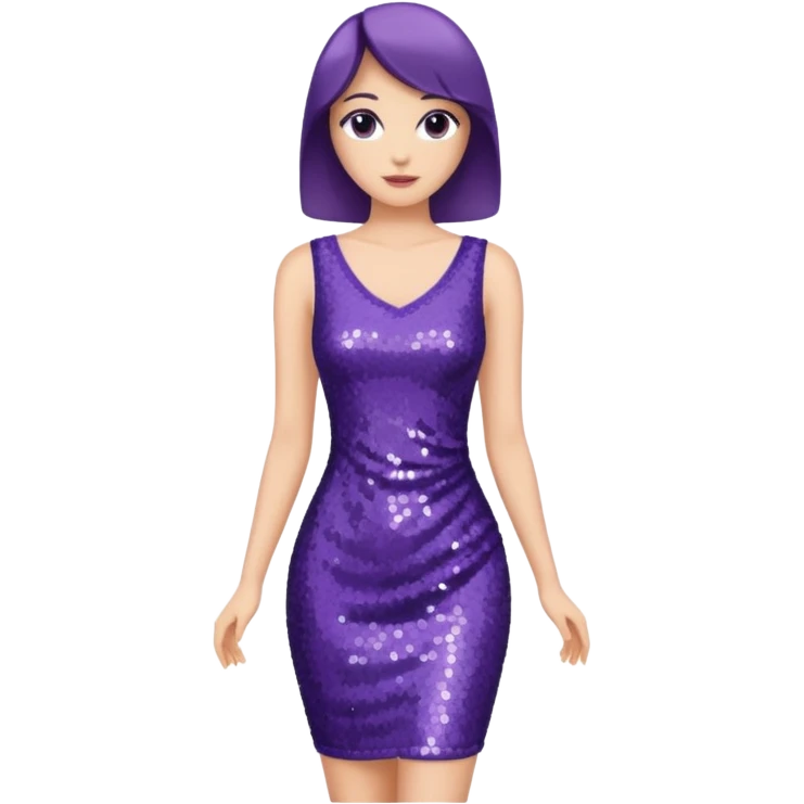 purple sequin dress emoji