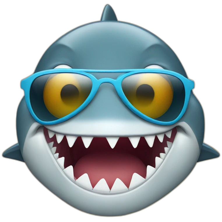 Shark with sunglasses on his eyes emoji