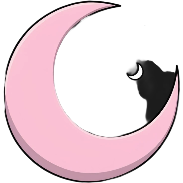 shiny pink crescent moon with sparkles emoji