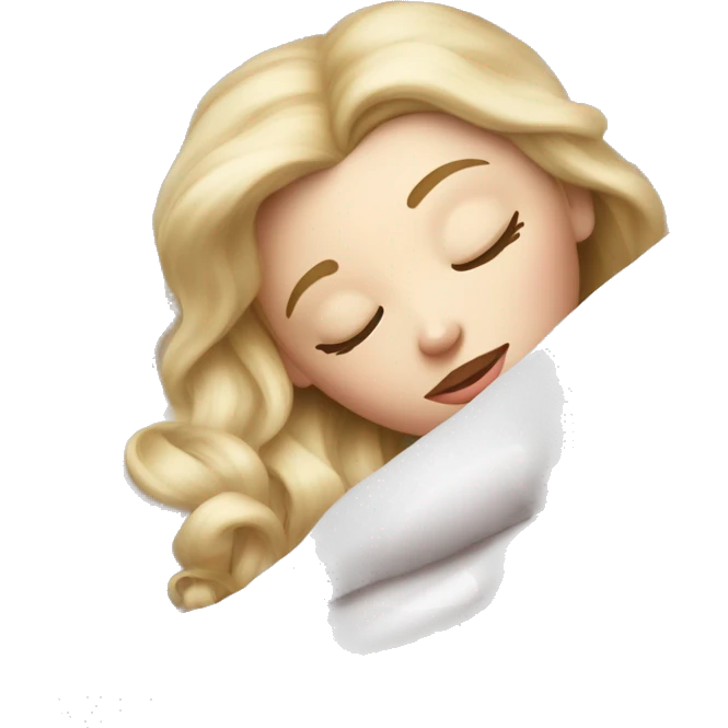 sleeping beauty blonde white girl with a silk pillow emoji