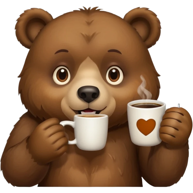 a bear drinking coffee  emoji