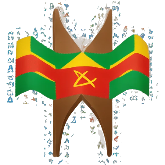 amazigh north africa flag with the tifinagh symbol in the middle and the shape should be like the IOS emoji emoji