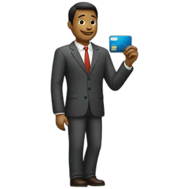man suit holding credit card emoji