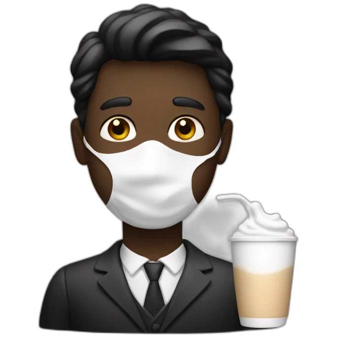 Un homme noir avec du lait emoji
