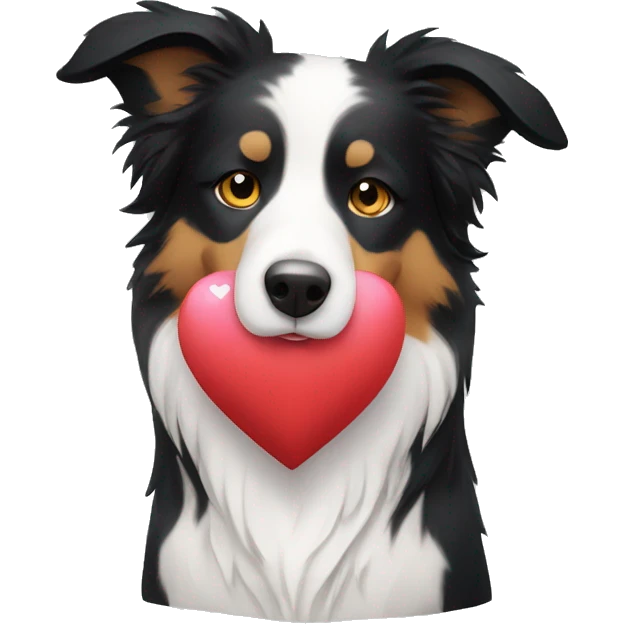Bordercollie holding heart emoji